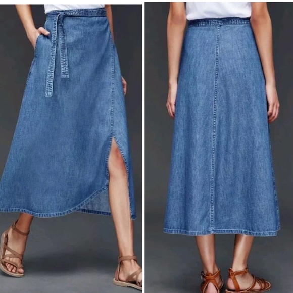 jean wrap skirt